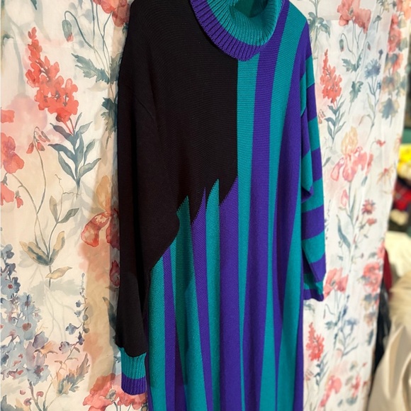 Vintage Colorful Striped Sweater Dress - Picture 3 of 11